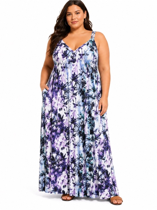 torrid Dresses & Skirts - Torrid Women’s Pastel Floral Maxi Dress Adjustable Straps V-Neck 2x (18-20)